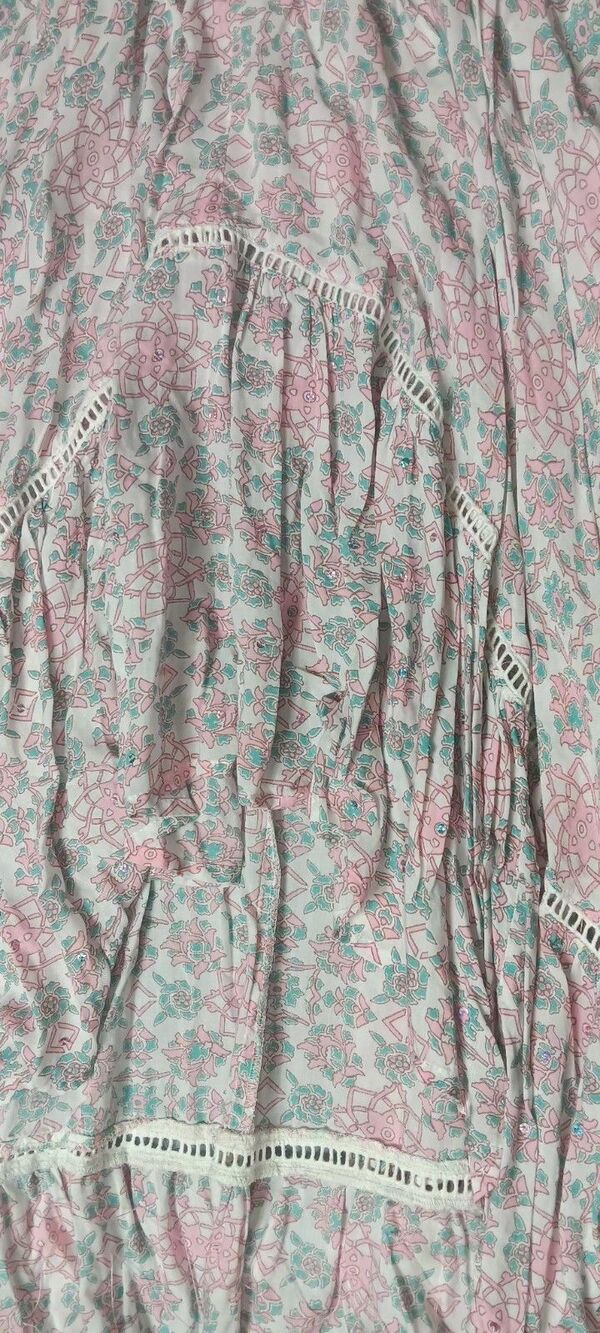 Miss June Hand Black Printed Hi Low Hem Tiered Maxi Skirt Womens Size Medium... - Picture 4 of 12
